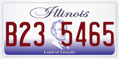 IL license plate B235465