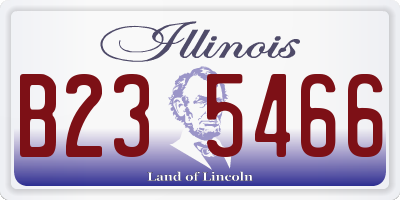 IL license plate B235466