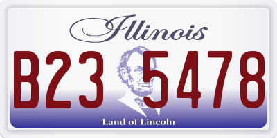 IL license plate B235478