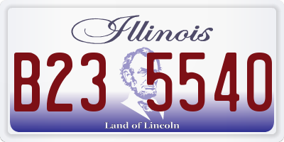 IL license plate B235540