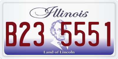 IL license plate B235551
