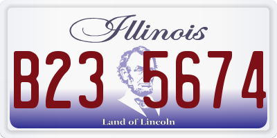 IL license plate B235674