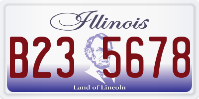 IL license plate B235678