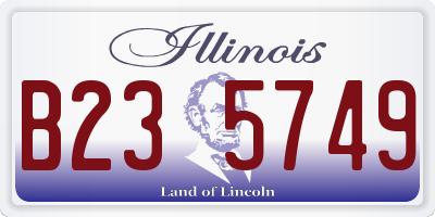IL license plate B235749