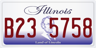 IL license plate B235758