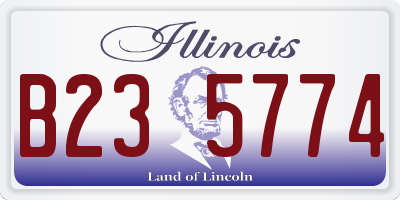 IL license plate B235774
