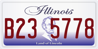 IL license plate B235778