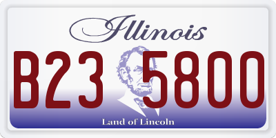 IL license plate B235800