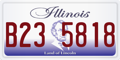 IL license plate B235818