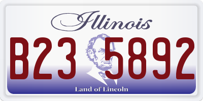 IL license plate B235892