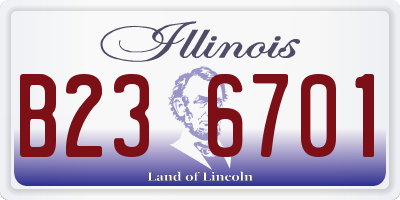 IL license plate B236701