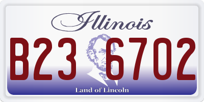 IL license plate B236702