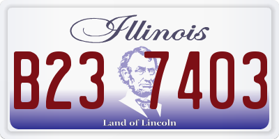 IL license plate B237403