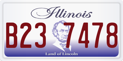IL license plate B237478