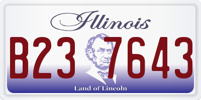 IL license plate B237643