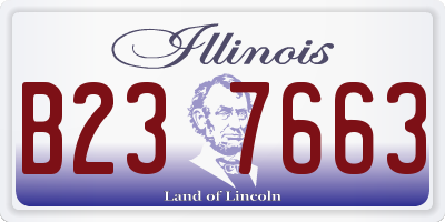 IL license plate B237663