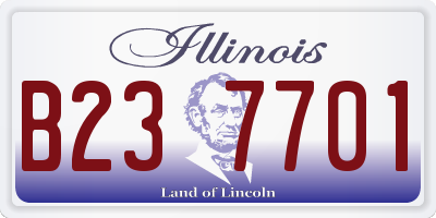 IL license plate B237701