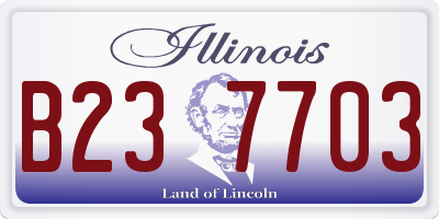 IL license plate B237703