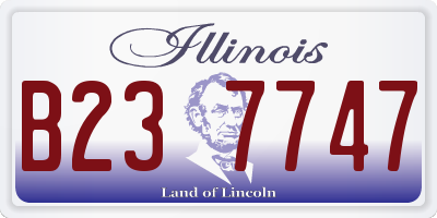 IL license plate B237747