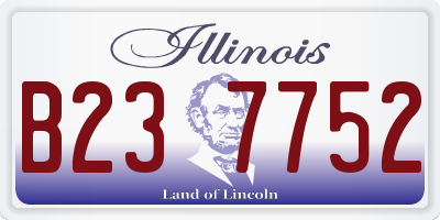 IL license plate B237752