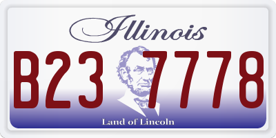 IL license plate B237778
