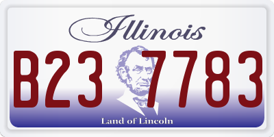 IL license plate B237783