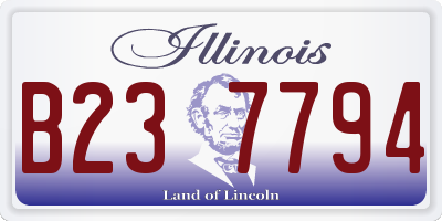 IL license plate B237794