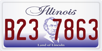 IL license plate B237863