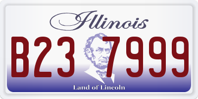 IL license plate B237999