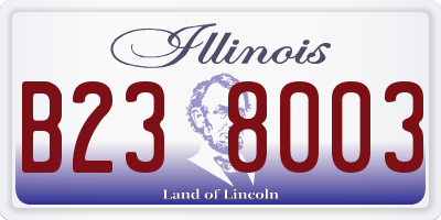 IL license plate B238003