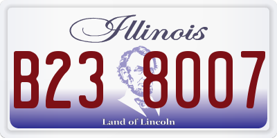 IL license plate B238007