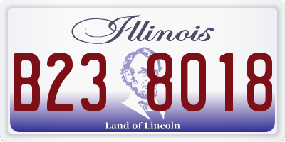IL license plate B238018