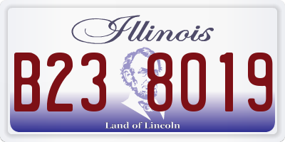 IL license plate B238019