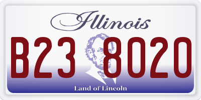 IL license plate B238020