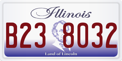 IL license plate B238032