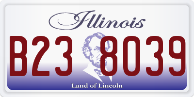 IL license plate B238039