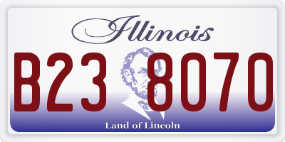IL license plate B238070
