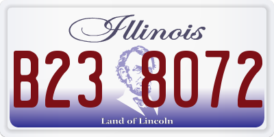 IL license plate B238072