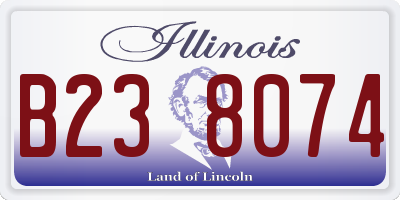 IL license plate B238074