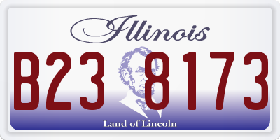 IL license plate B238173