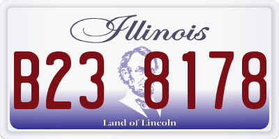 IL license plate B238178