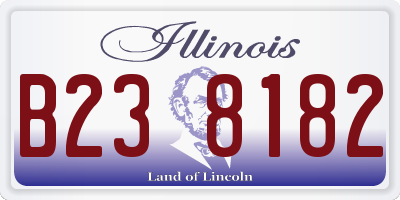 IL license plate B238182