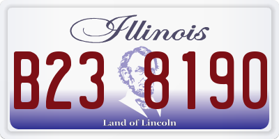IL license plate B238190