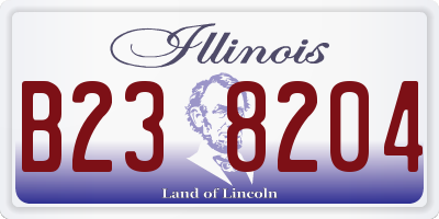 IL license plate B238204