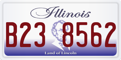 IL license plate B238562