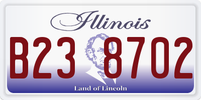 IL license plate B238702