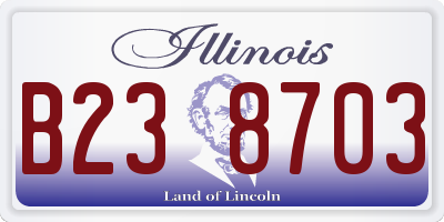 IL license plate B238703