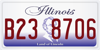 IL license plate B238706