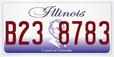 IL license plate B238783