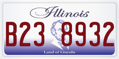 IL license plate B238932